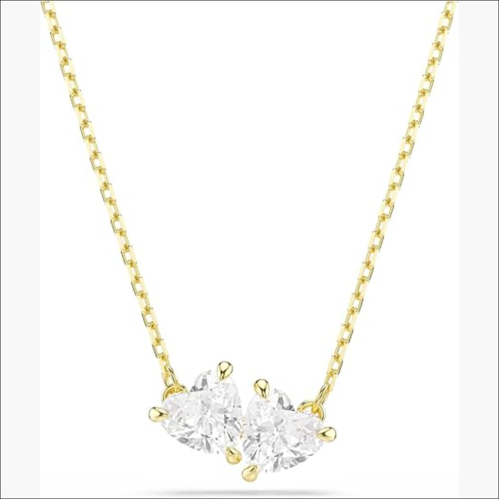 GoldTone Finish Crystal Pendant Necklace With Lobster Clasp